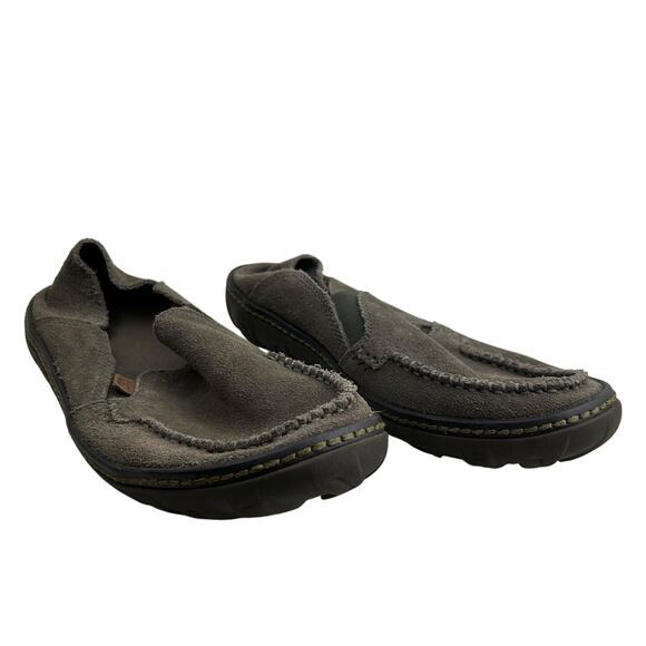 CAT Caterpillar Men's Gray Leather Slip-On Shoe Casual Loafer Thick Soles Size 6 - Picture 1 of 13